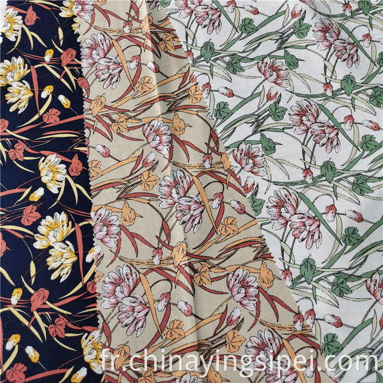 2020 Dernier terrain de stock Soft Custom Fabric Impression Challis Viscose Floral Poplin Rayon Imprimé Tissu